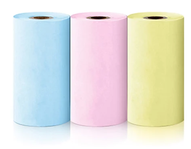Pack de 3 rouleaux de papier bleu, rose et jaune